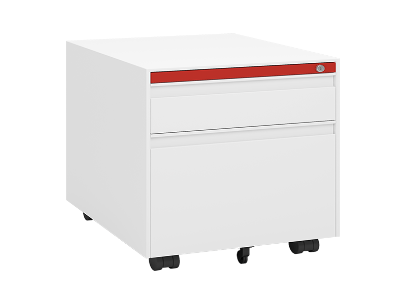 Marine Locker – 5mm Thin-Edge Inset Gooseneck Handle Dual-Drawer Mobile Cabinet