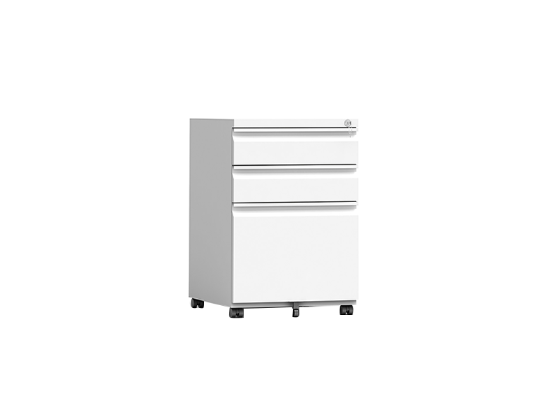 Marine Locker – Three Drawer Mobile Cabinet（Gooseneck Handle, White）