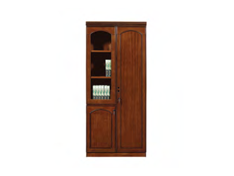 Marine Wooden Storage Cabinet with Arched Glass Door