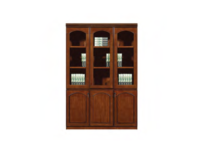 Marine Wooden Combination Storage Cabinet: Durable Organization with Arched Glass Accents