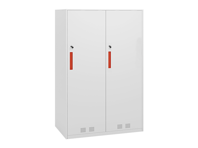 Marine Locker – Two Door（White + Red Handles）