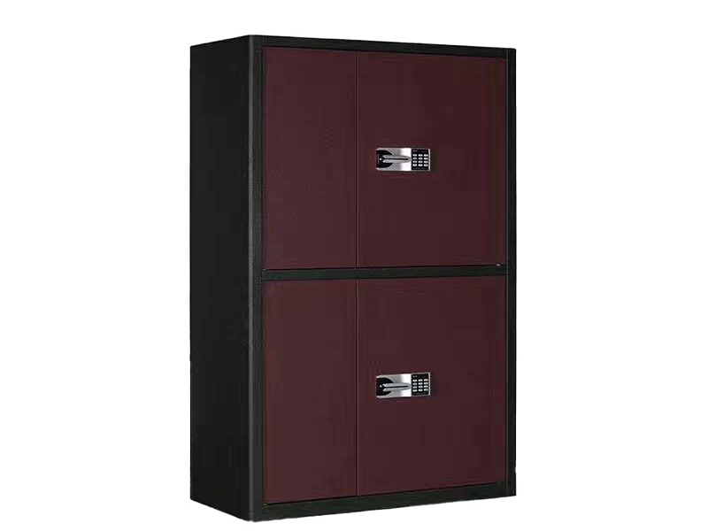 Marine Safe – Dual Section Electronic Security Cabinet（Burgundy + Black Frame）