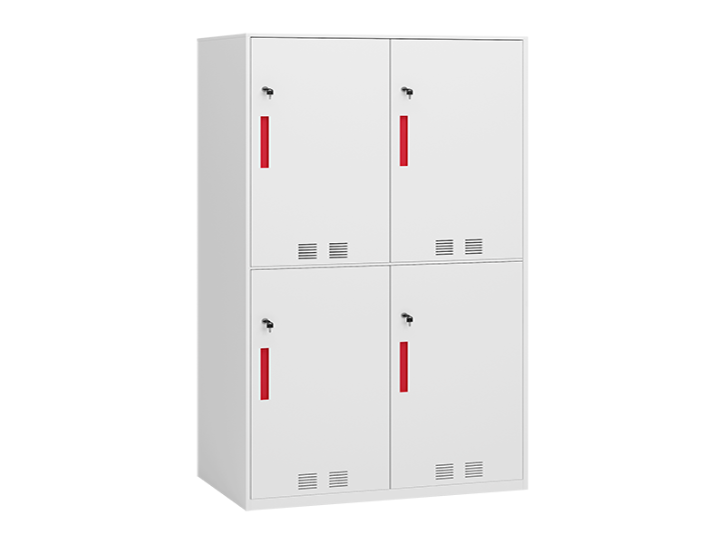 Marine Locker – Four Door Locker（White + Red Handles）
