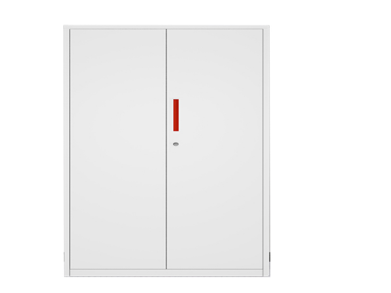 Marine Locker – Double Door Cabinet (White + Red Accent)