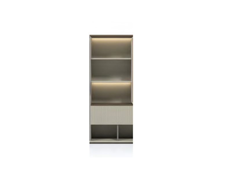 Maritime-Grade Tall Storage Display Cabinet with Integrated Lighting