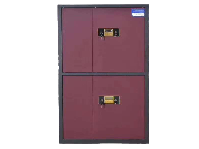 Marine Safe – Two Section Electronic Security Cabinet（Burgundy + Black Frame）