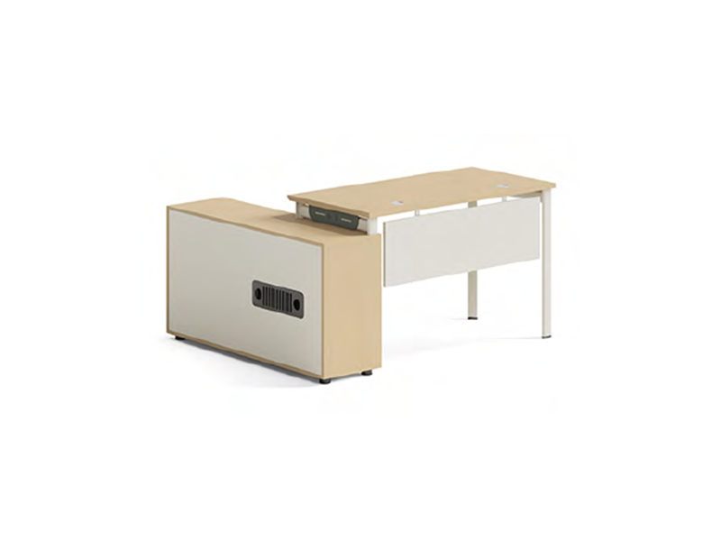 Maritime L-Shaped Modular Office Desk with Side Cabinet