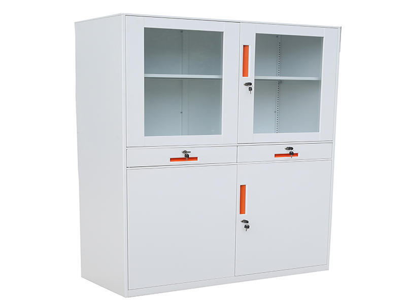 Marine Safe – Combination Storage Cabinet（White + Orange Accents）