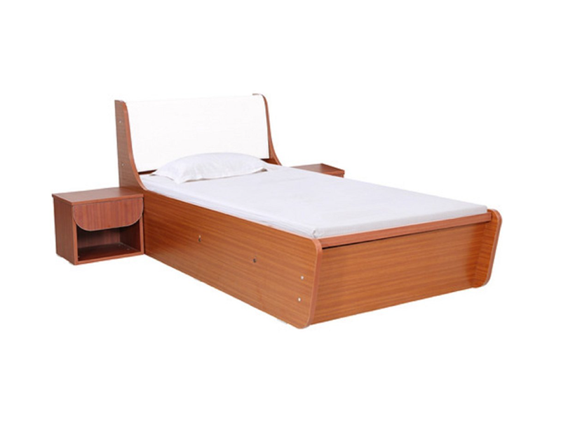 Marine Wood Single Bed Set with Nightstands & Storage