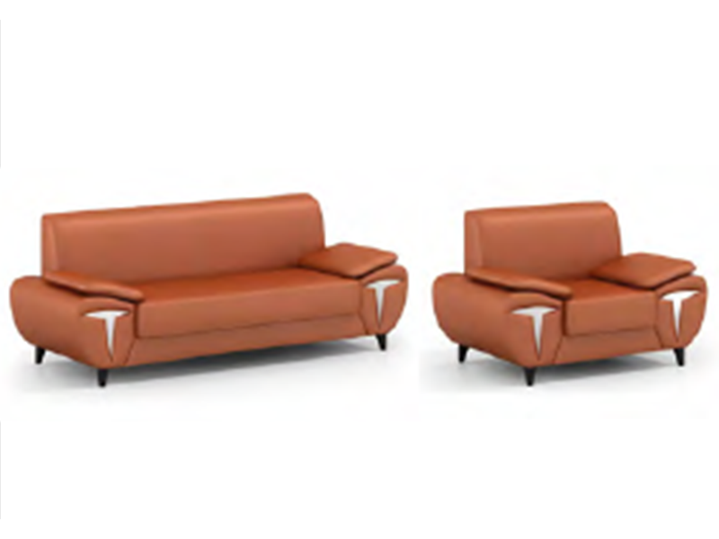 Maritime Sofa Set with Modern Orange Upholstery