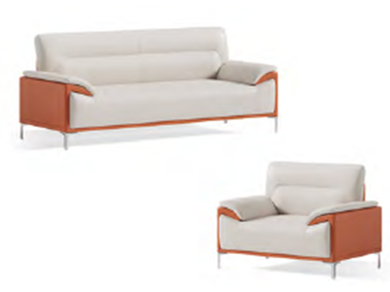 Maritime-Grade Sofa Set with Two-Tone (Cream & Brown) Upholstery