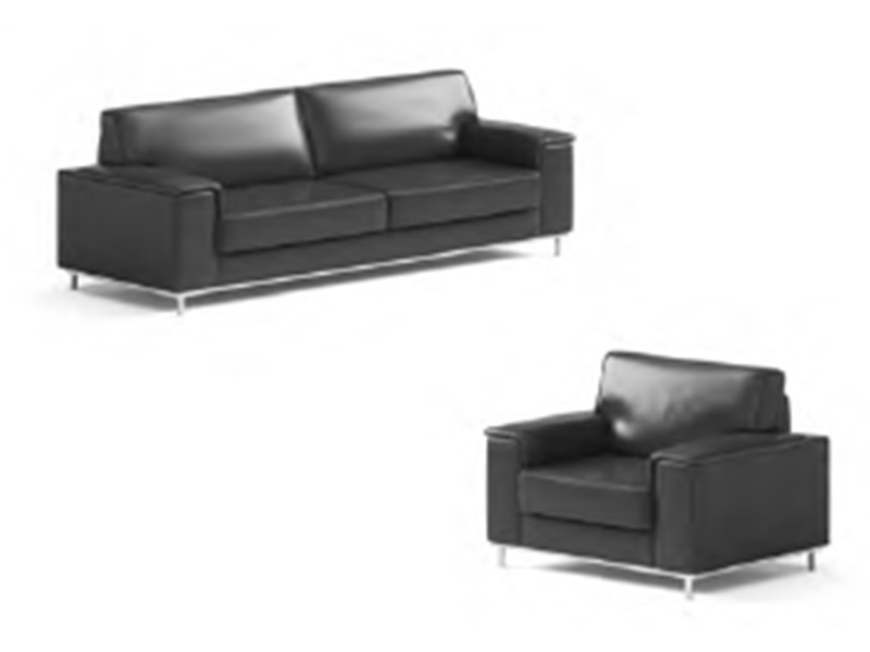 Maritime-Grade Sofa Set with Black Upholstery