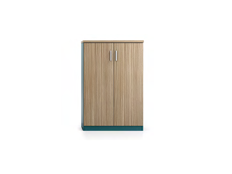 Marine-Grade Double-Door Storage Cabinet: Wood-Grain Finish & Corrosion-Resistant Base