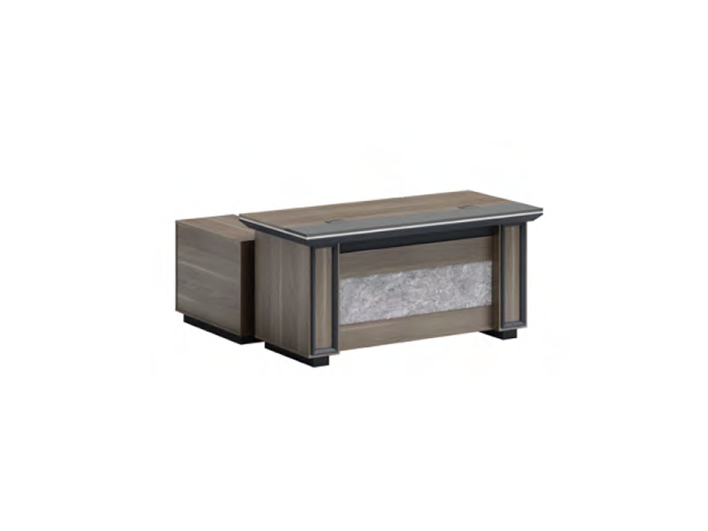 Marine Executive Desk with Stone Accents: Nautical Elegance & Durability