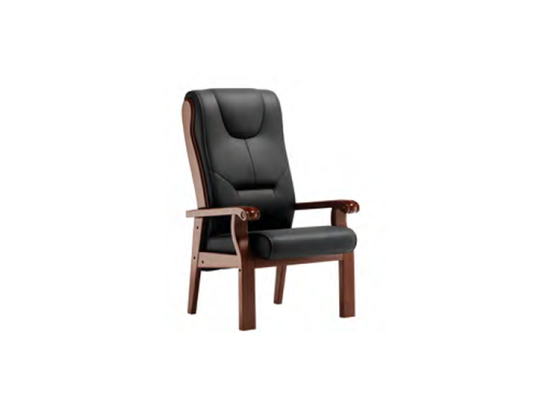 Marine-Grade Executive Lounge Chair: Solid Wood Frame with Premium Leather