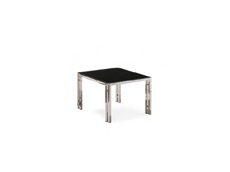 Marine-Grade Stainless Steel Side Table (Black Top)