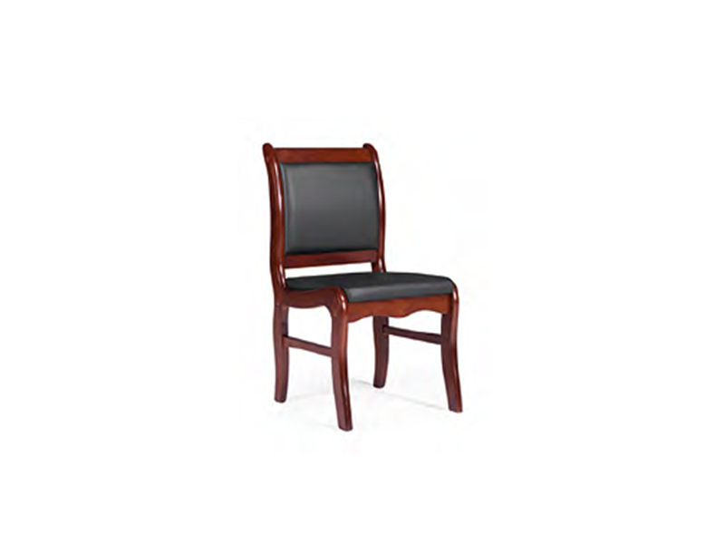 Marine Traditional Wooden Frame Conference Chair with Leather Upholstery
