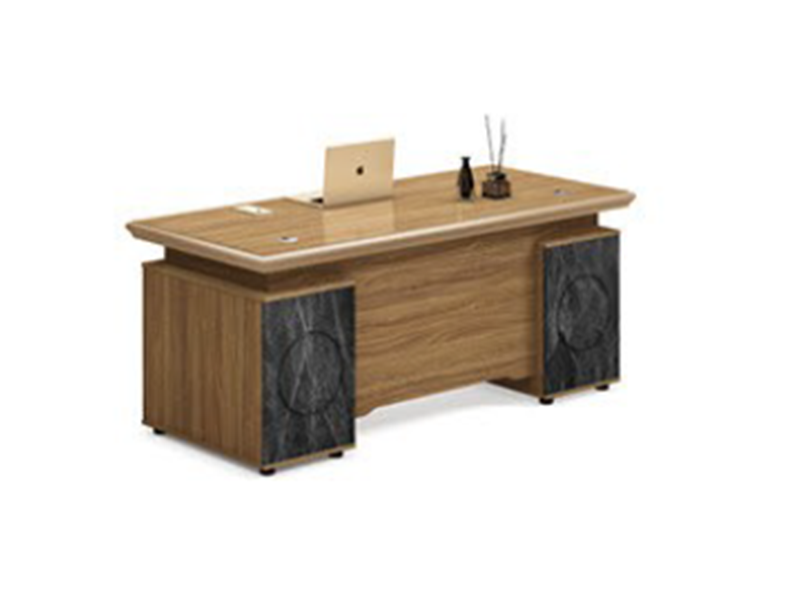 Office Executive Desk with Wooden Finish and Side Storage